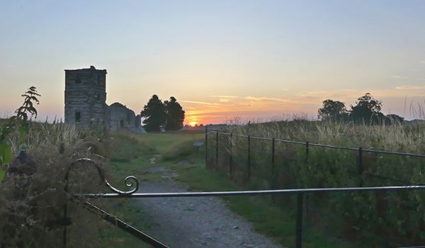 sunrise at Knowlton Church