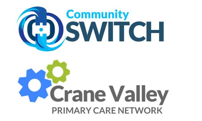 Commujnity SWITCH and Crane Valley PCN logos