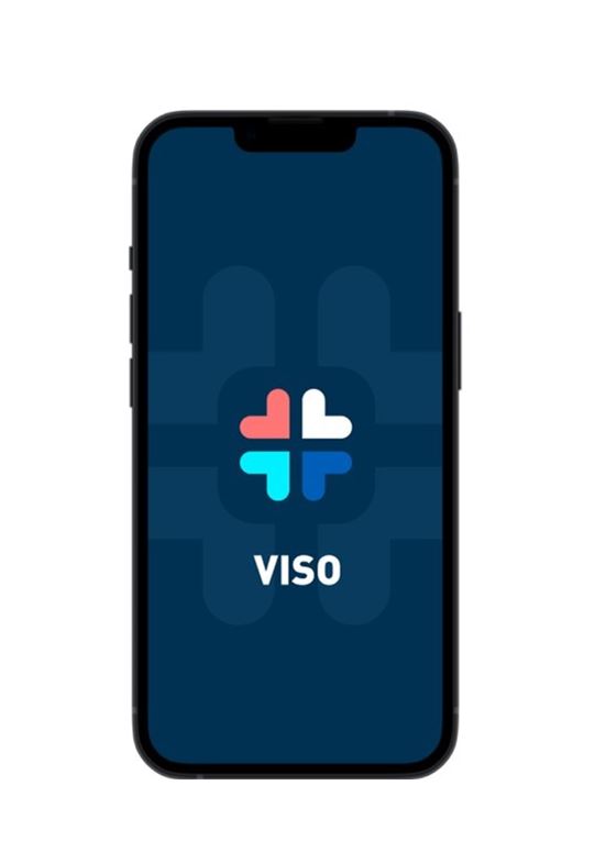 The Viso logo on a smartphone